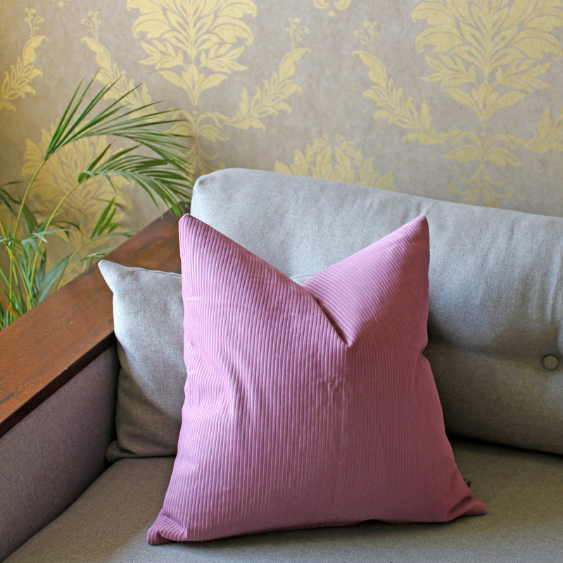 Ribbed cushion covers- Mauve