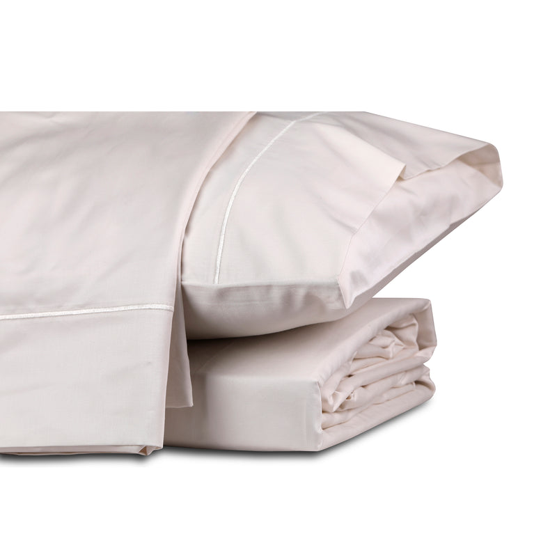 Ivory cotton satin fitted bedsheet