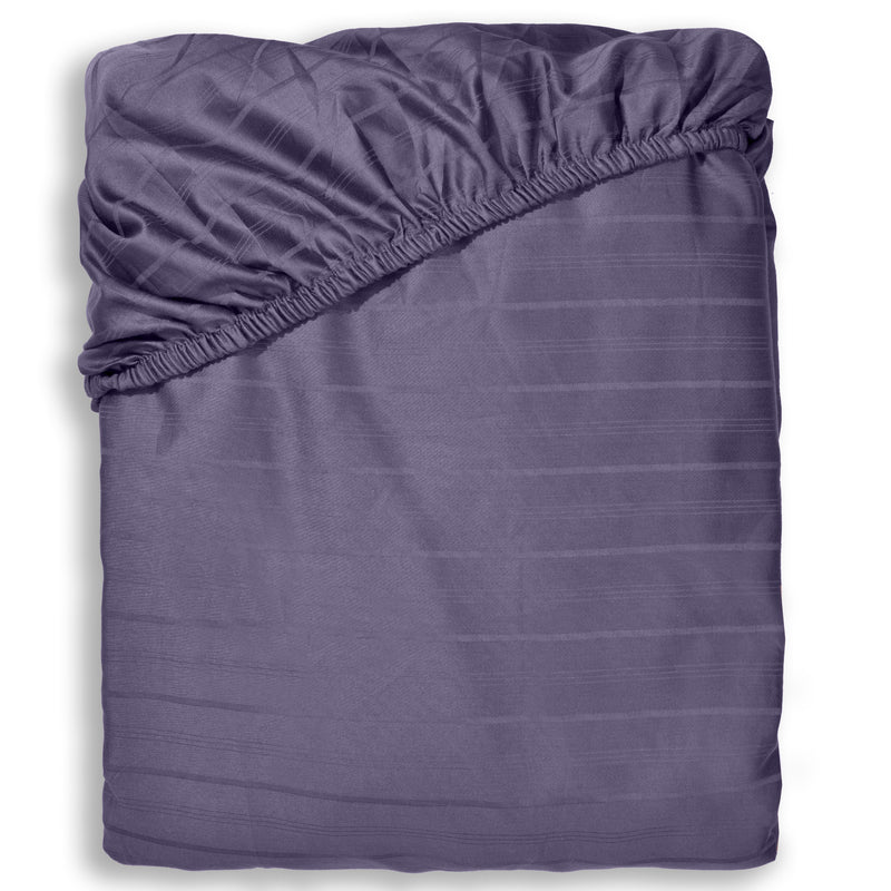 600 TC Cotton Satin Self Stripes Bedsheet Set.