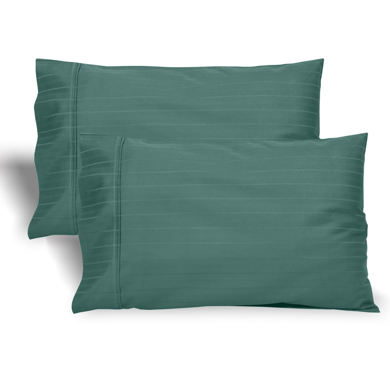 600 TC Cotton Satin Self Stripes Pillow Covers.