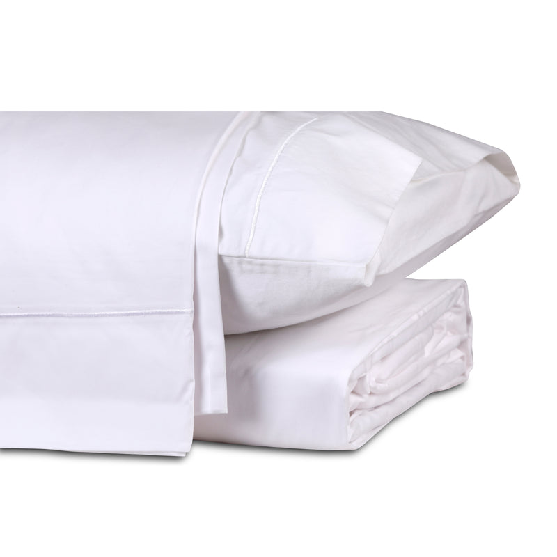 White cotton satin fitted bedsheet